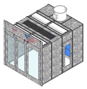 Fast Rack Equipment 10x12x9 Professional Finishing Semi-Down Draft Enclosed Spray Booth