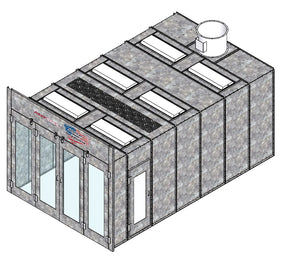Fast Rack Equipment 12x20x9 Professional Finishing Semi-Down Draft Enclosed Spray Booth